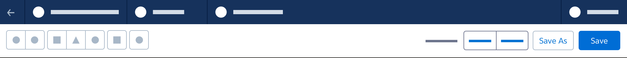 Use a Save button for server-side saving. Use Save As to create a copy.