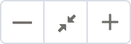 Wireframe showing zoom button group, zoom out on left, zoom to fit in the middle, and zoom in on the right.